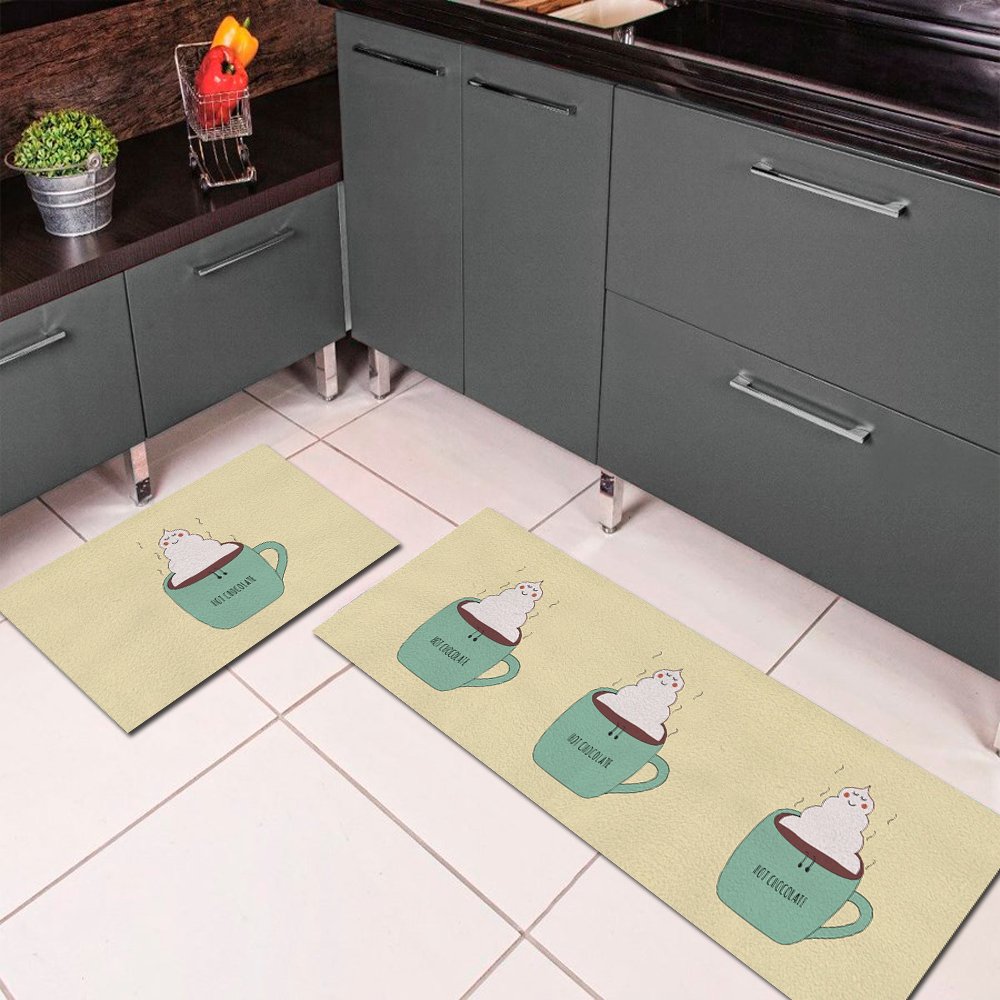 Jogo de Tapete de Cozinha, Coffee Choc - 2 Pças