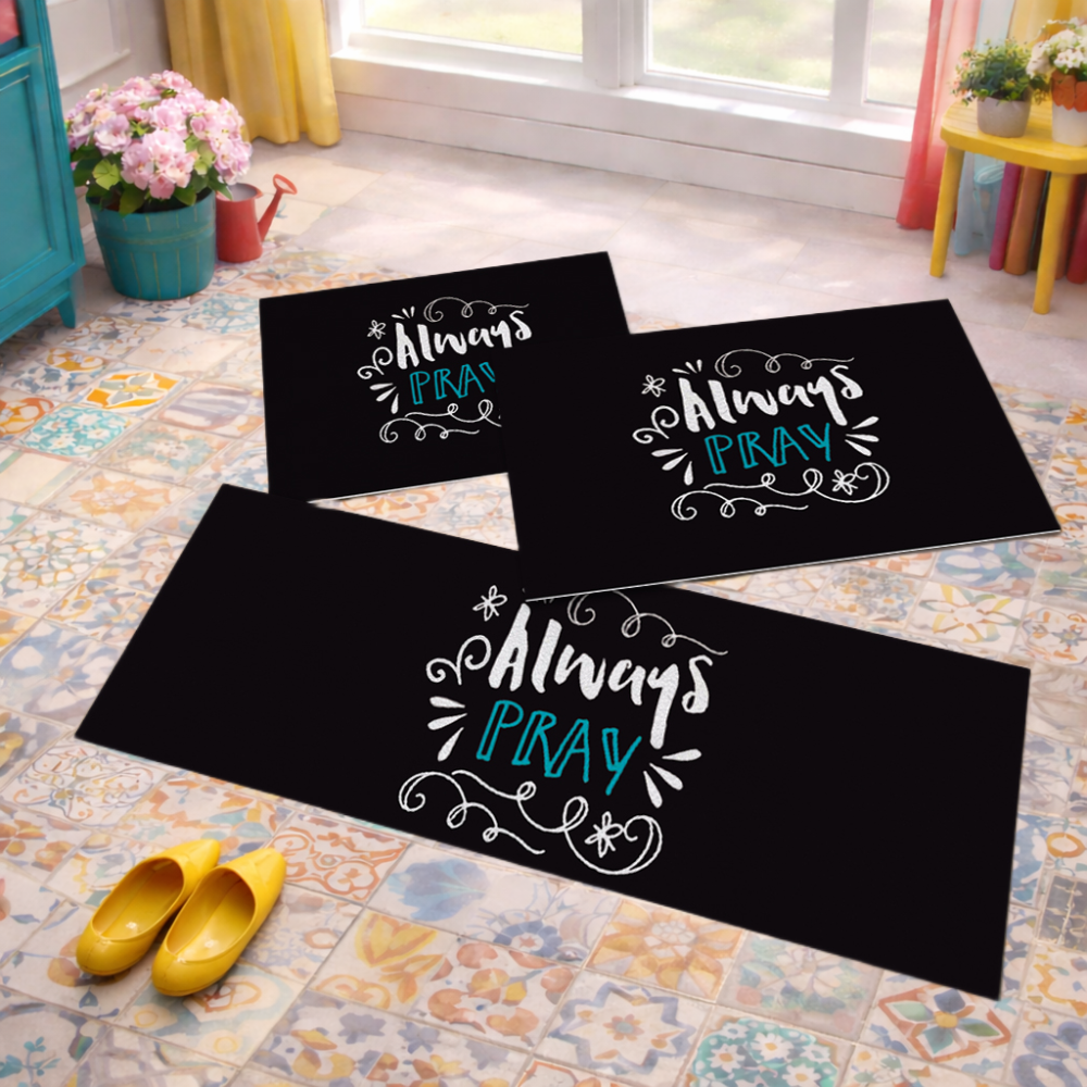 Jogo de Tapete de Cozinha, Always Preto - 3 Pças