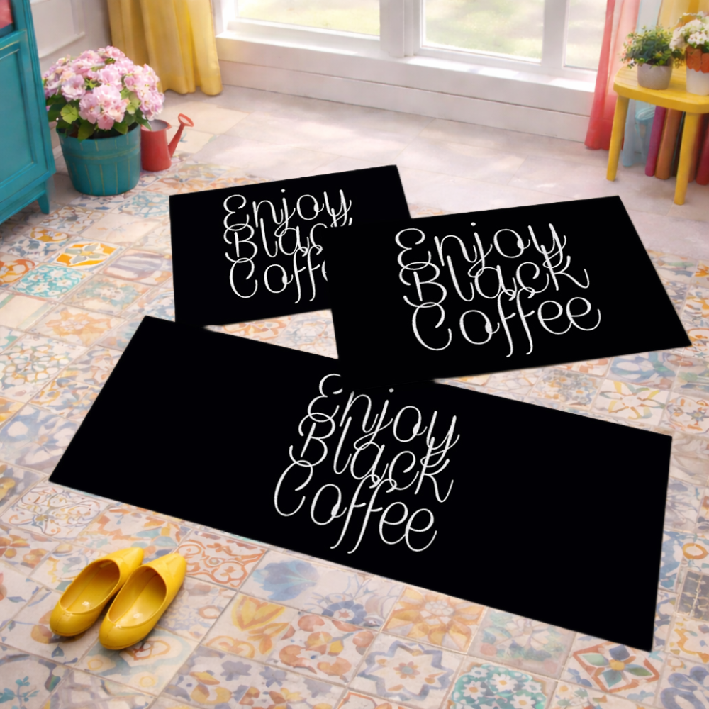 Jogo de Tapete de Cozinha, Coffee Enjoy - 3 Pças