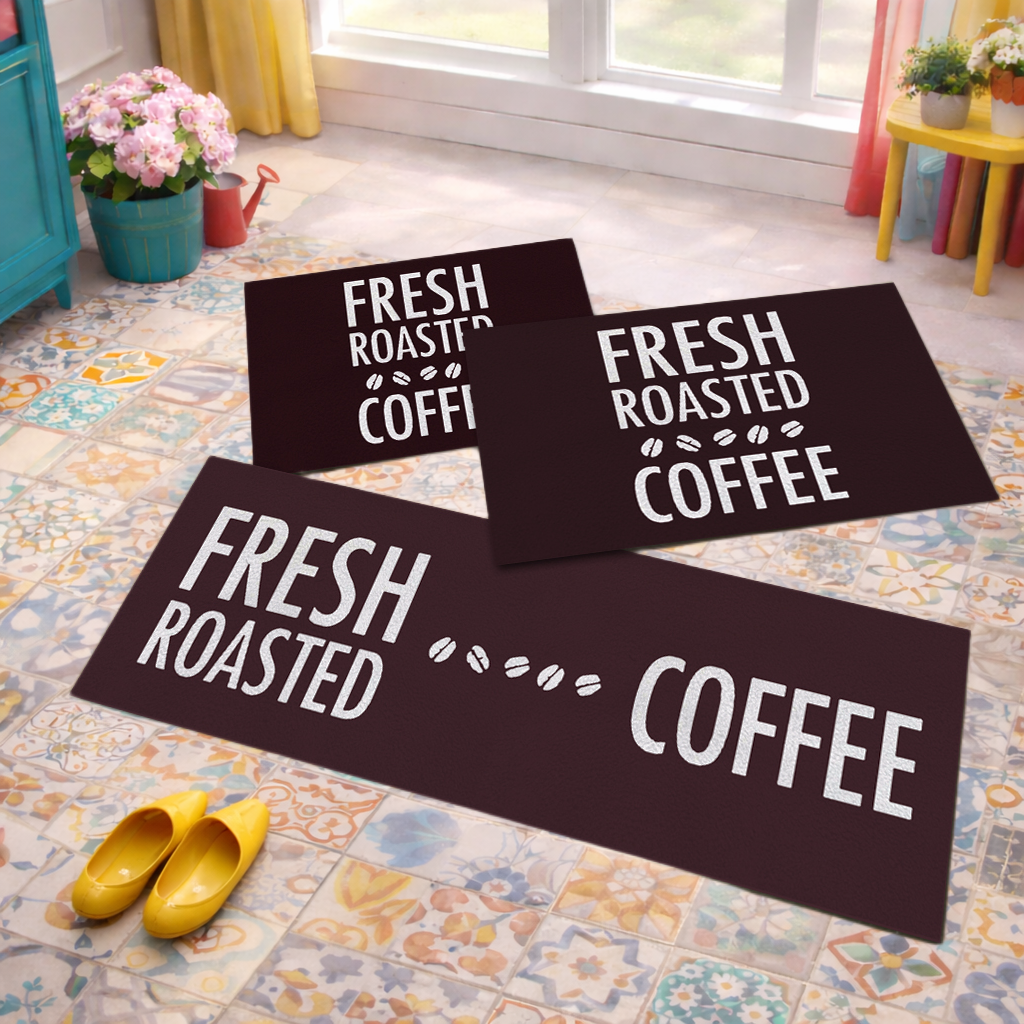 Jogo de Tapete de Cozinha, Fresh Roasted - 3 Pças