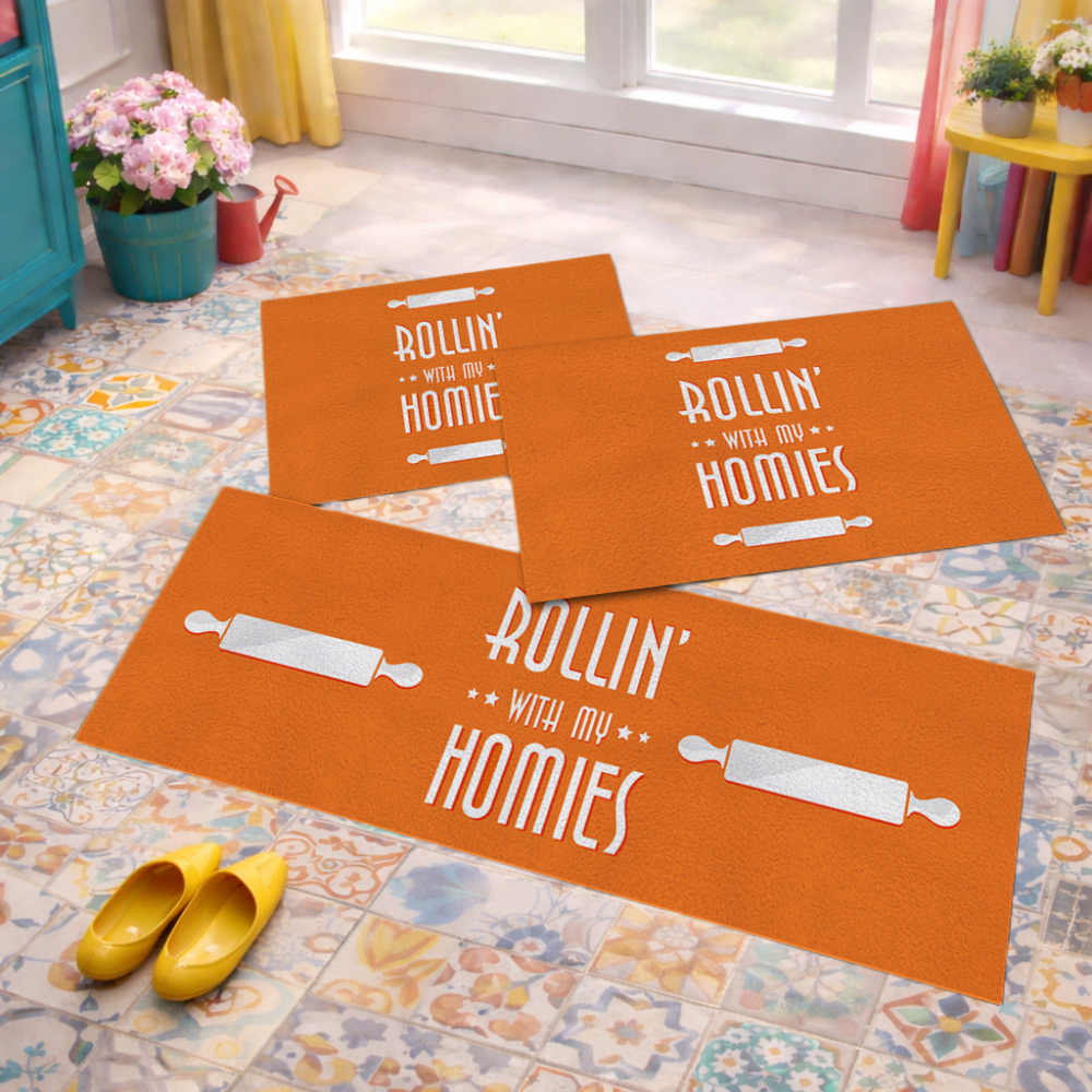 Jogo de Tapete de Cozinha, Hollie Homies - 3 Pças