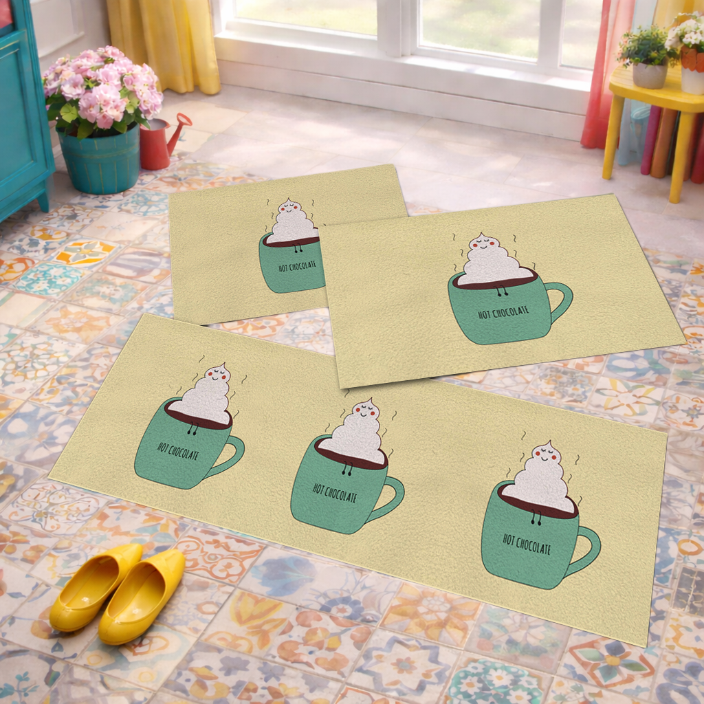 Jogo de Tapete de Cozinha, Hot Chocolate - 3 Pças