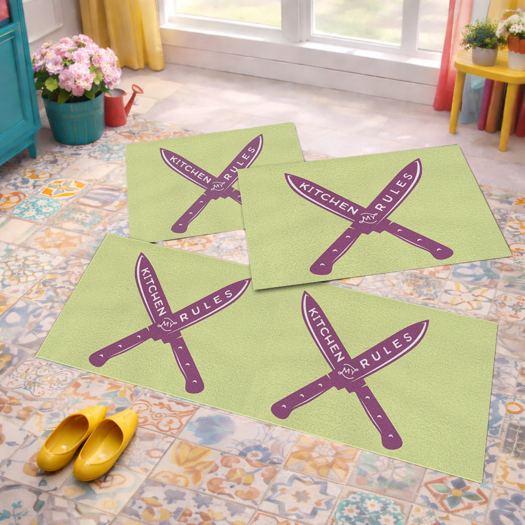 Jogo de Tapete de Cozinha, Kitchen Rules - 3 Pças