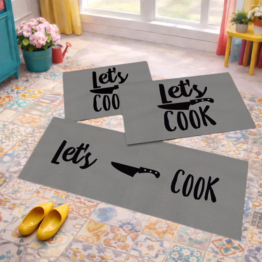 Jogo de Tapete de Cozinha, Let's Cook - 3 Pças