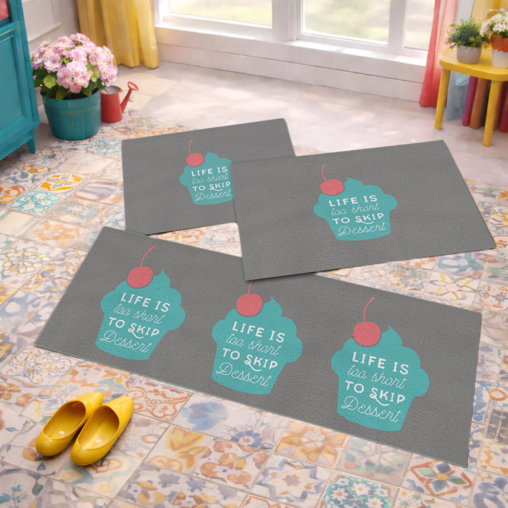 Jogo de Tapete de Cozinha, Cake Skip - 3 Pças