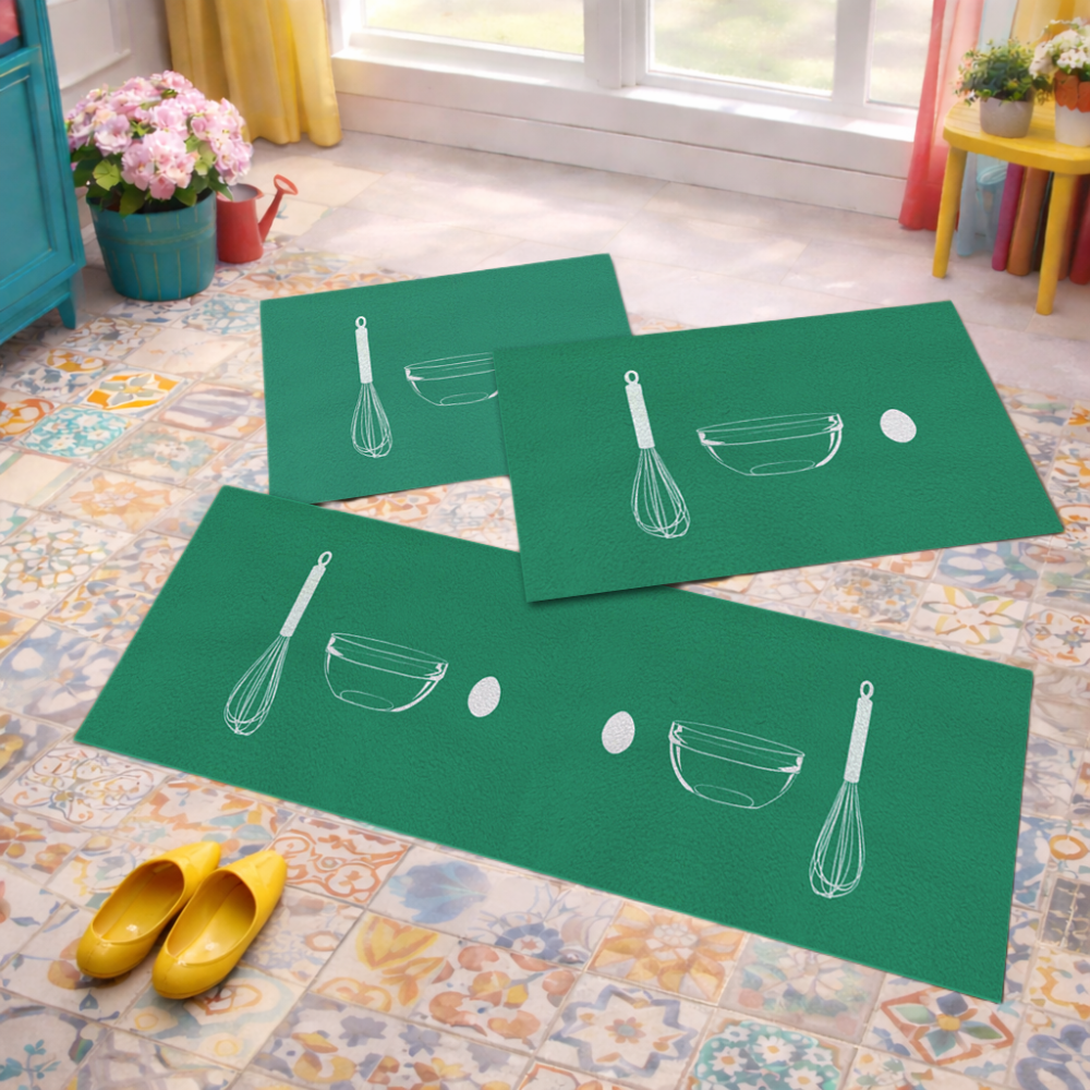 Jogo de Tapete de Cozinha, Begin Cake - 3 Pças