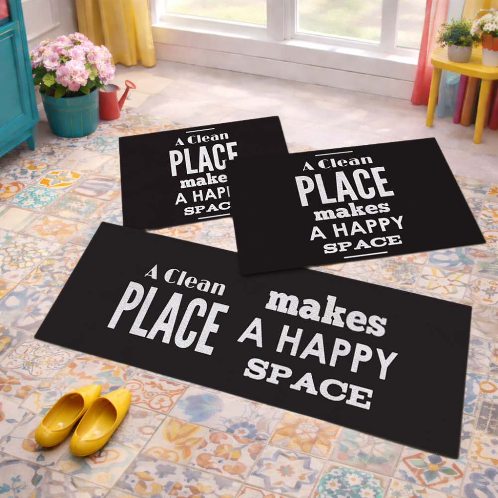 Jogo de Tapete de Cozinha, Happy Space - 3 Pças