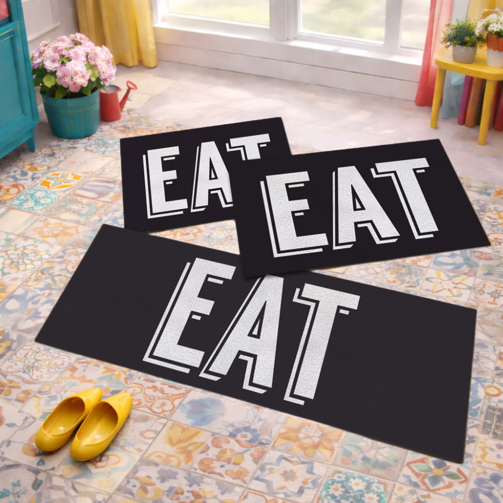 Jogo de Tapete de Cozinha, EAT - 3 Pças