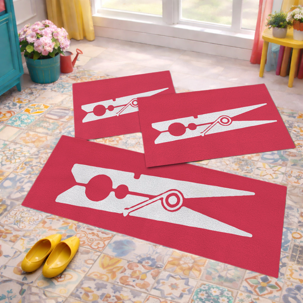 Jogo de Tapete de Cozinha, Pregador - 3 Pças