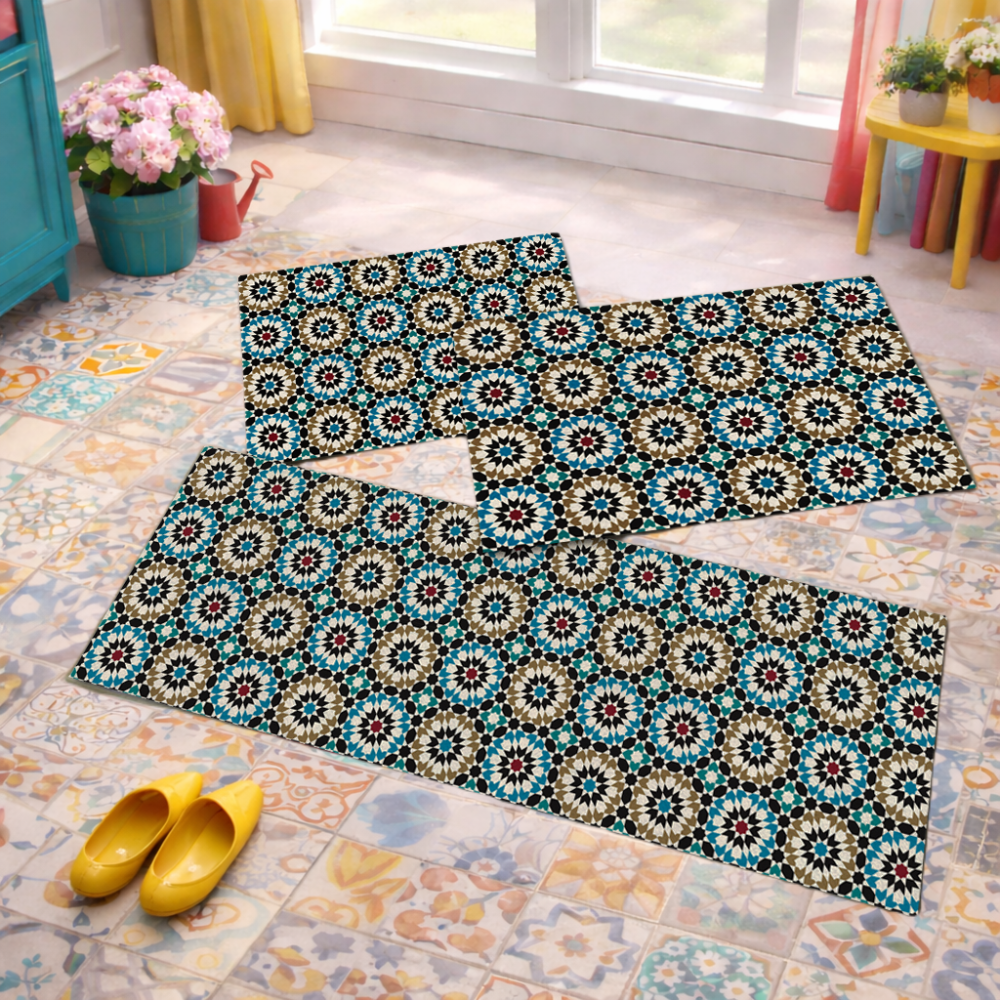 Jogo de Tapete de Cozinha, Spiral - 3 Pças